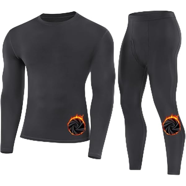 UNIQUEBELLA Men's Thermal Underwear Sets Top & Long Johns Fleece